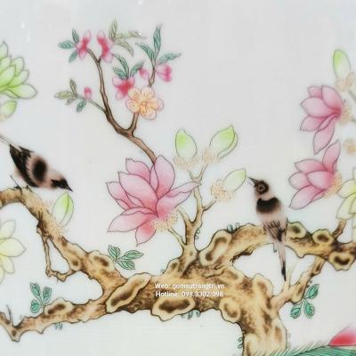 BÌNH SỨ HỌA TIẾT CHIM CÔNG